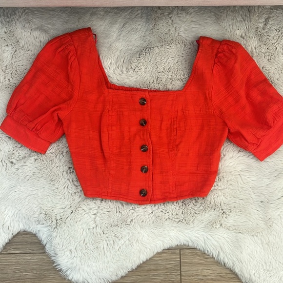 Red Smocked Top - Picture 4 of 6